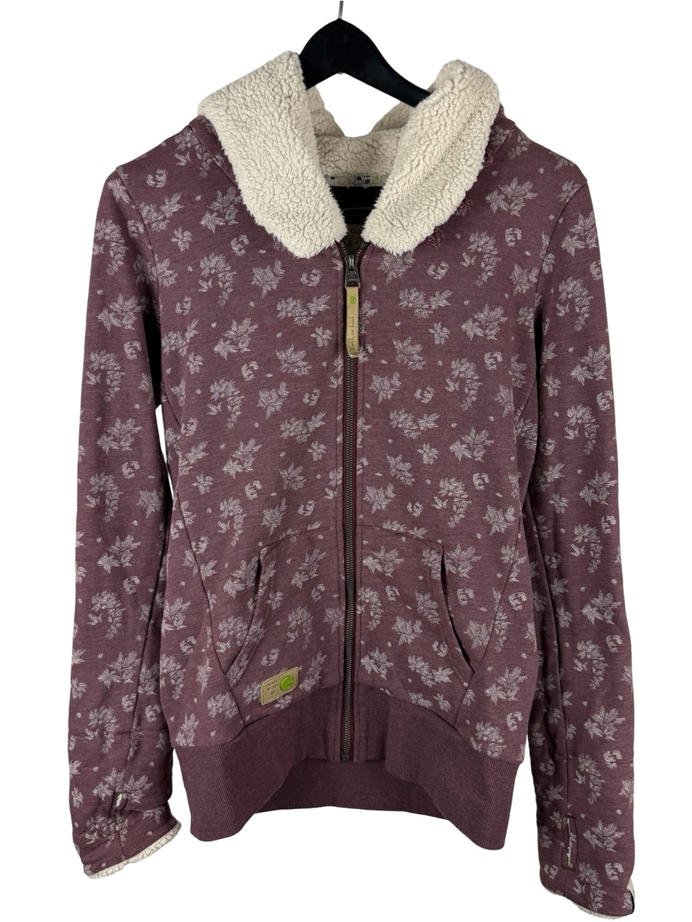 Women’s Y2K Ragwear Organic Cotton Leaf Print Fleece Jacket Size S